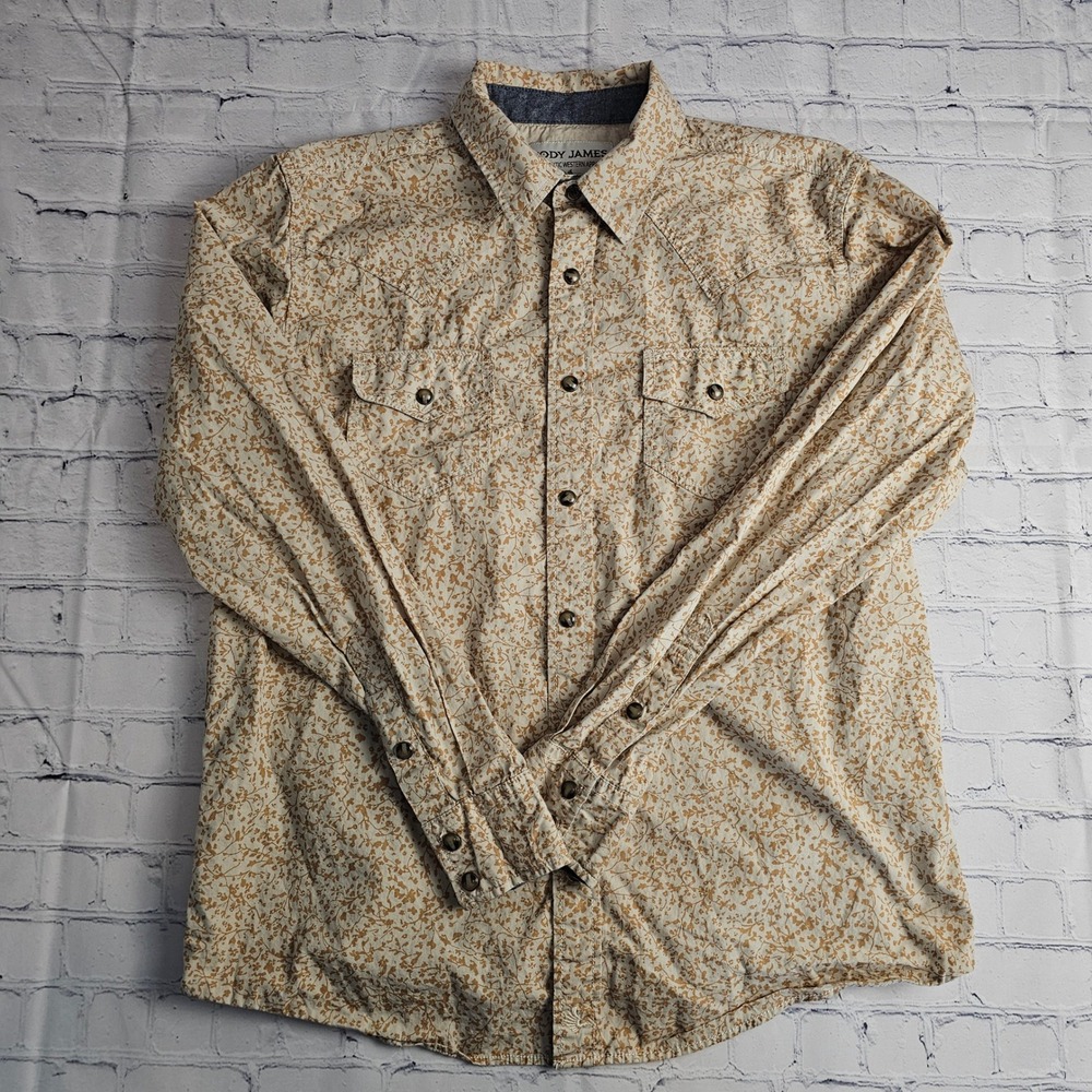 Cody James Authentic Western Apparel Small Long Sleeve Cotton Floral Print Shirt